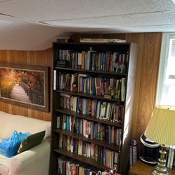 Two Beautiful Walnut Brown Bookshelves. 44 X84 In 