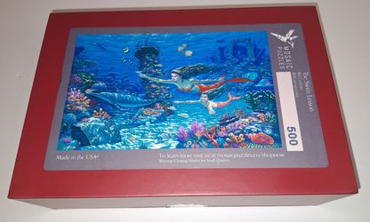 NEW Mosaic Puzzles "The Swim Lesson" 500-Pc WOODEN Jigsaw Puzzle (Sealed)