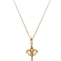 Stunning 14k Yellow Gold Key Necklace