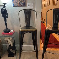 Set Of 3 Industrial Barstools