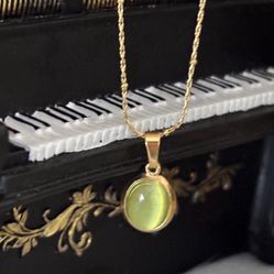Gold Plated Opal Dainty Necklace 