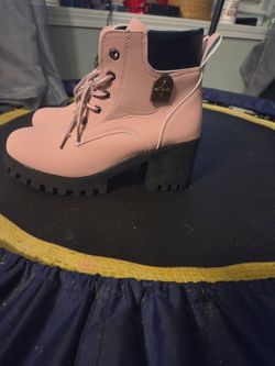 Leather Pink Boots
