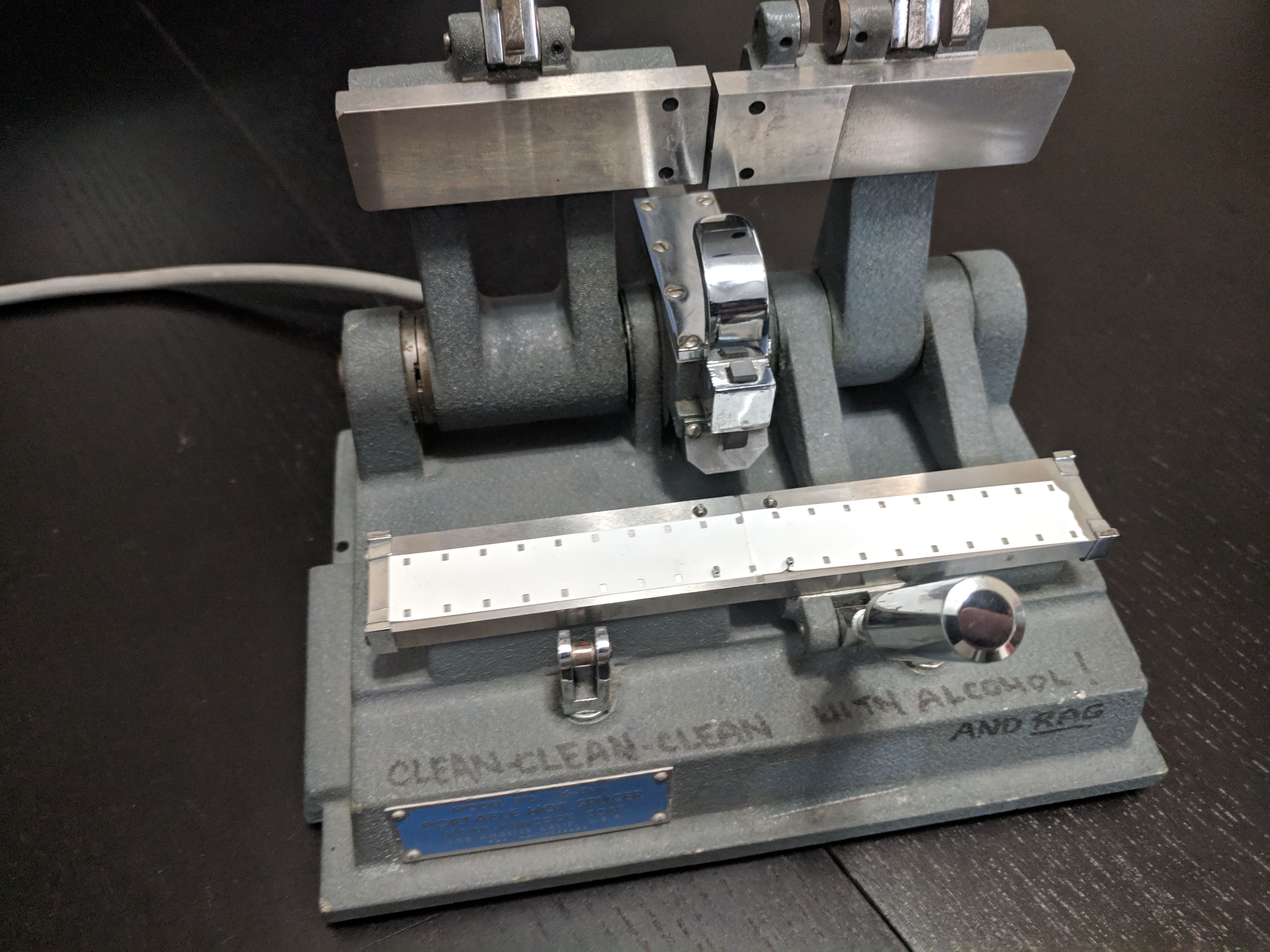 Portable Hot Splicer 16-8mm film Model 816 Maier-Hancock corp video reel nitrocellulose