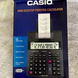 Casio HR-170RC Mini Desktop Printing Calculator, Adding Machine Paper