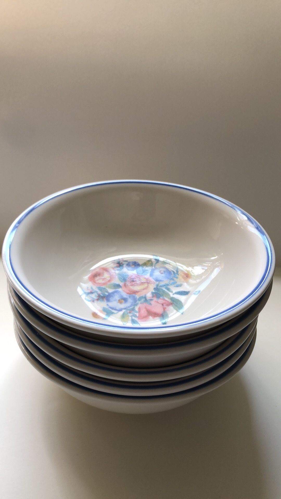 -PFALTGRAFF - Rose bouquet pattern 5Pc side bowls 6”