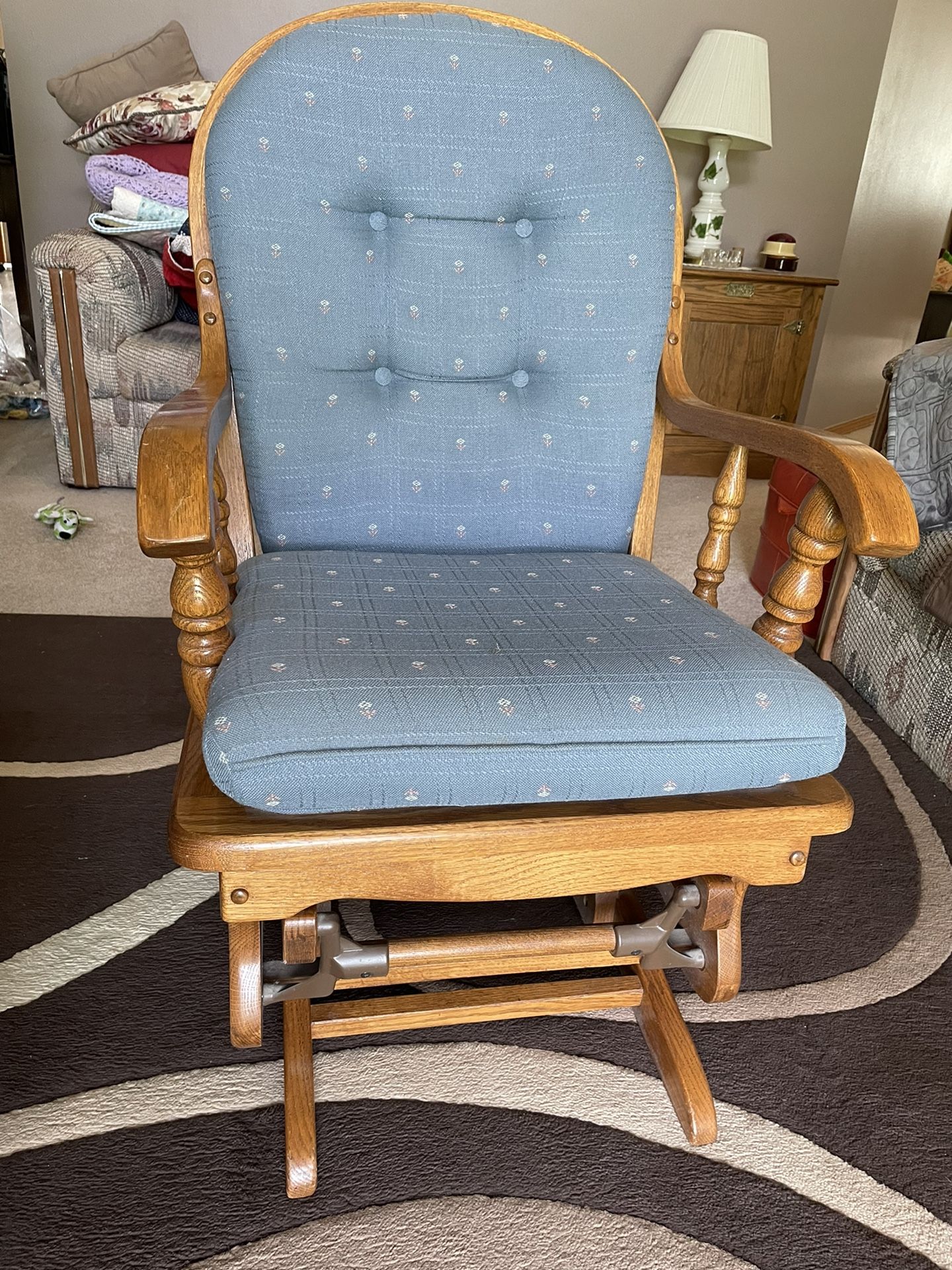 Oak And Birch Stationary Glide Rocker