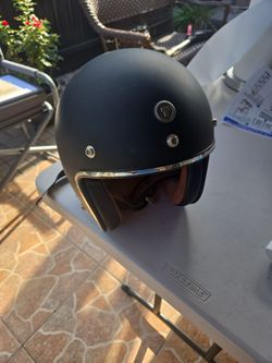 Vintage Style Open Face Motorcycle Helmet – Matte Black