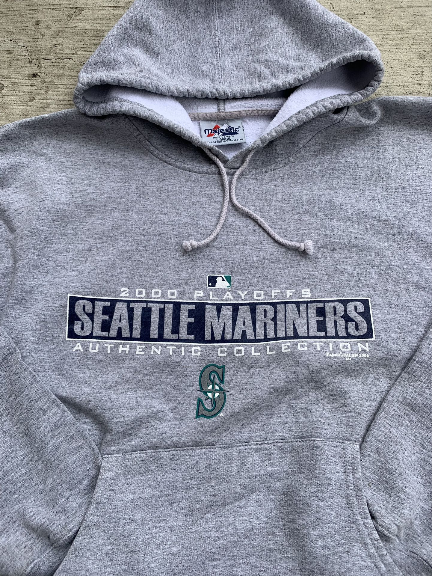 Vintage Majestic Seattle Mariners Playoff Collection 2001 Baseball Hoodie  Pullover Grey Blue Green for Sale in Portland, OR - OfferUp