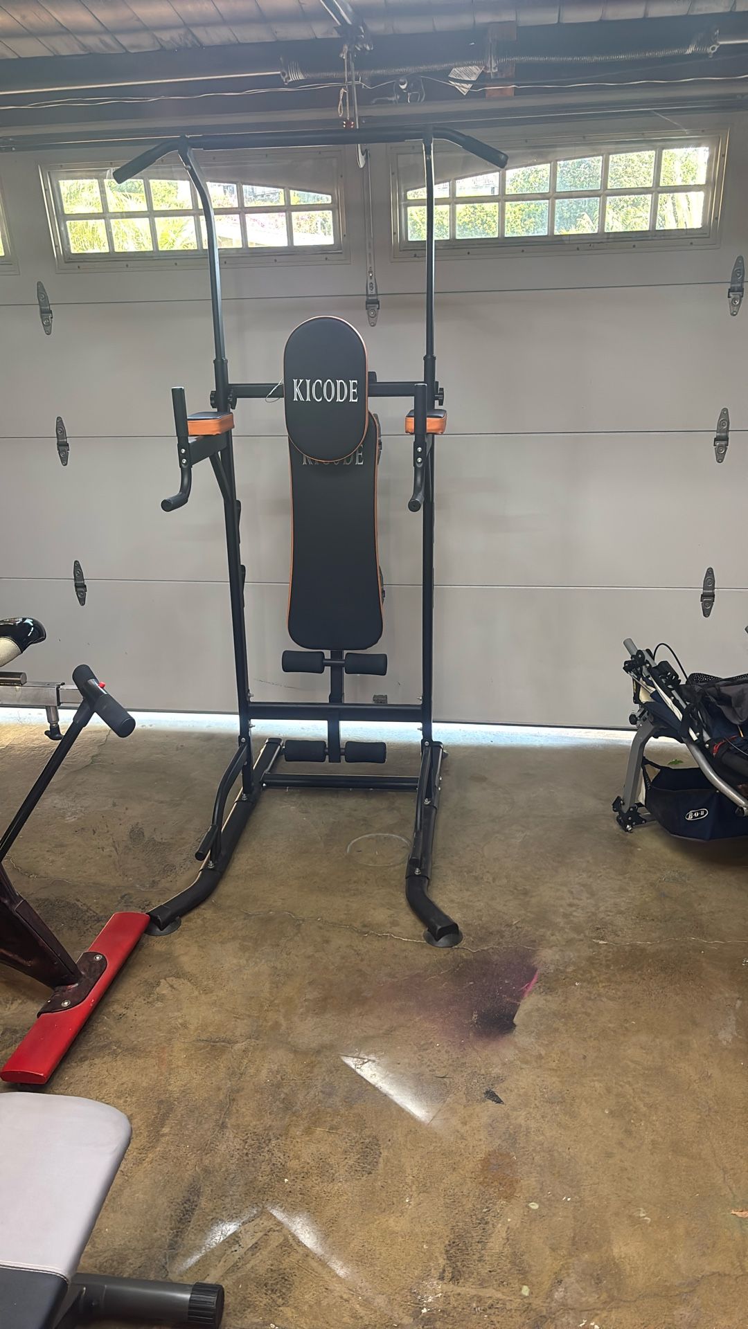 Power Tower Multiuse Exercise Gym w/Bench Press