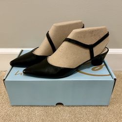 LifeStride Women's Minimalist Pumps Pointed Toe Heels (Size 10 M) Black Slingback Soft System