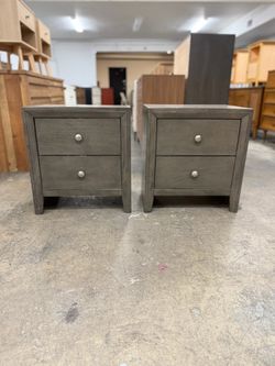 2 Gray Nightstands/ Nightstand Set / End Tables / Side Tables