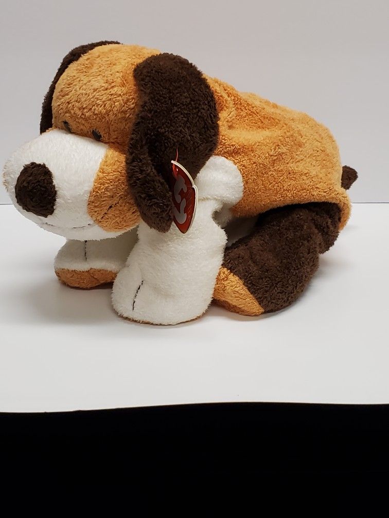 TY Pluffies Whiffer the Beagle Dog Plush 2002 Brown Tan White Cute Puppy Toy HTF