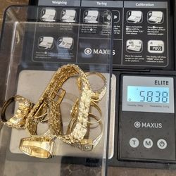 5 14k Solid Gold Rings N 14k Solid Gold Nugget Bracelet 