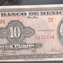 Mexican $10 Pesos Bill