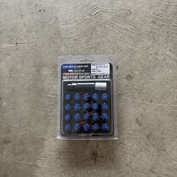 RAYS LUG NUTS BLUE DURA STRAIGHT L42 42MM WHEEL WHEELS LOCK M12x1.25 12x1.25