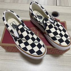 VANS Era Stacked Checkerboard Slip On Canvas Shoes 