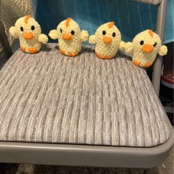 Crochet Baby Chicks And Flower Magnets
