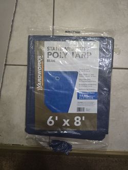 Yardworks Blue Poly Tarp 6' x 8'