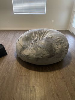 Large grey beanbag