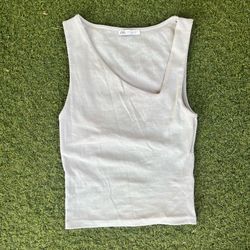 Light Gray Zara Asymmetrical Neckline Top