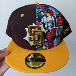 San Diego Padres Comic Book New Era 59Fifty Fitted Hat Brown Gold