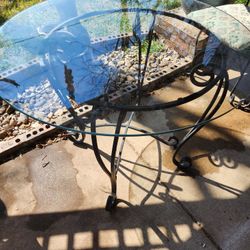 Wrought Iron Patio Table Glass With 4 Chairs
