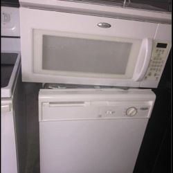 White Dishwasher & White Microwave