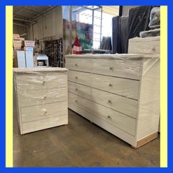 8 drawers dresser and nightstand / Eight drawers dresser and nightstand / Cajoneras / Comodas