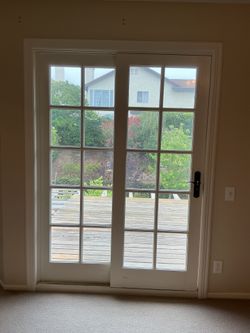 Solid wood French doors sliding