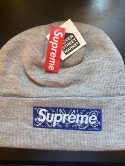 Grey/Blue Bandana Supreme Beanie