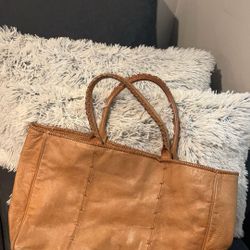 Brown Leather Banana Republic Tote Bag