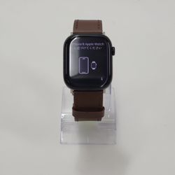 Unlocked Apple Watch Series 10 46MM Black Aluminum Brown Leather Strap