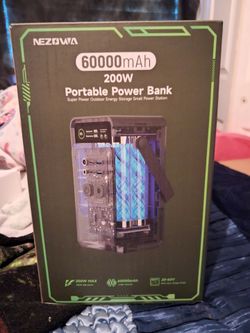 Brand new never used 6000mah with 200w can power your whole campsite with headlamp incuded this product is way over $100
