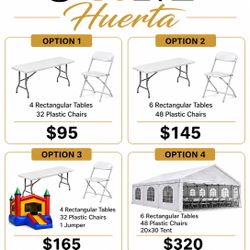 Tables , Chairs , Tents 