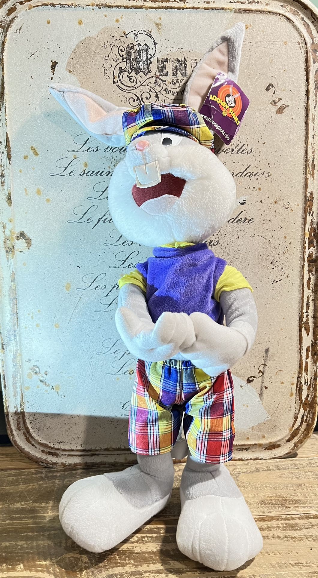 Looney Tunes Bugs Bunny Golfing Plush Stuffed Rabbit Animal 23”