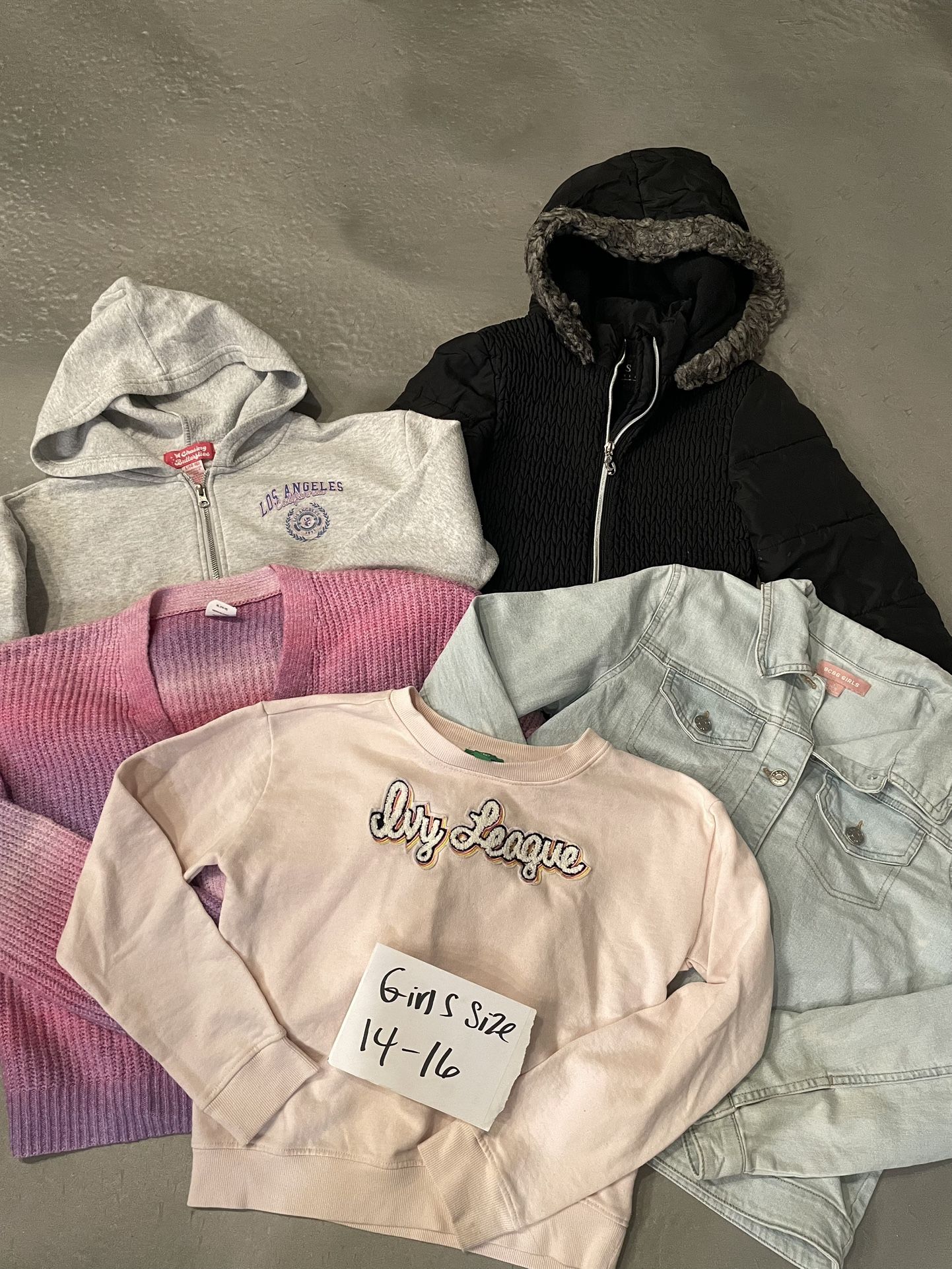 Big kid jackets and hoodies