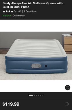 Sealy AlwayzAire Air Mattress Queen with Built-in Dual Pump