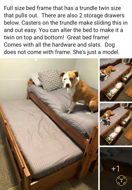 Full size trendle bed. With twin.