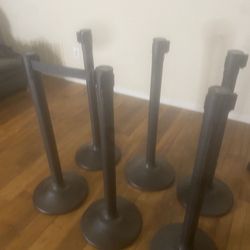 6 Black Stanchions 