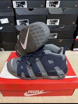 Nike Air More Uptempo 96 Cool Grey Midnight Navy 415082-009 Size 7Y/8.5 Womens Brand New