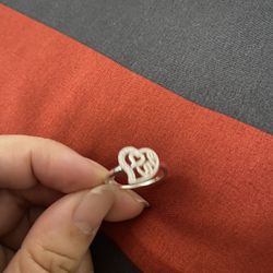 Real 925 Sterling Silver Love Heart ❤️ Ring Size 7