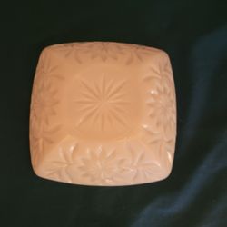 Square Bowl Milk Glass Hazel Atlas Prescut Star and Fan Vintage