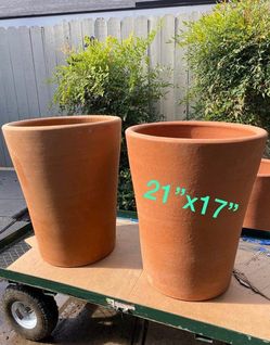 Clay planters $40each 21”x17”
