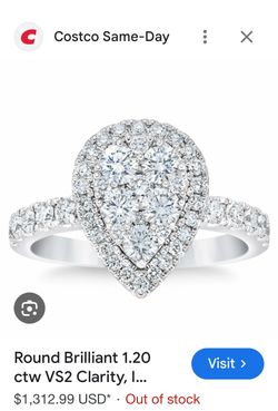 Pear shaped diamond ring