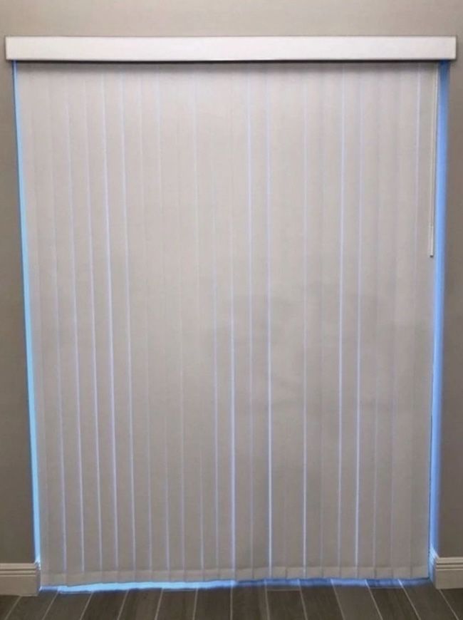 White Fabric Custom Made Vertical Blinds