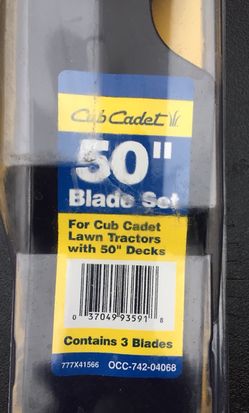 Brand New Cub Cadet 50 inch mower blade set