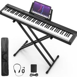 Digital Piano 88 Key Full Size Semi Weighted Electronic Keyboard Piano Set with Stand