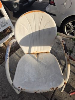 Set of vintage metal shell chairs