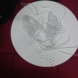 White Rhinestone Crystal Mesh Halter Body Chain Top Festival Rave