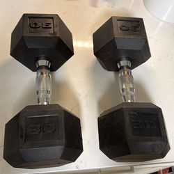 30lb rubber dumbbells
